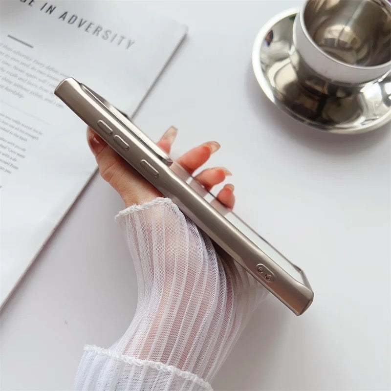 Silver Samsung Bumper Electroplated TPU Clear Case