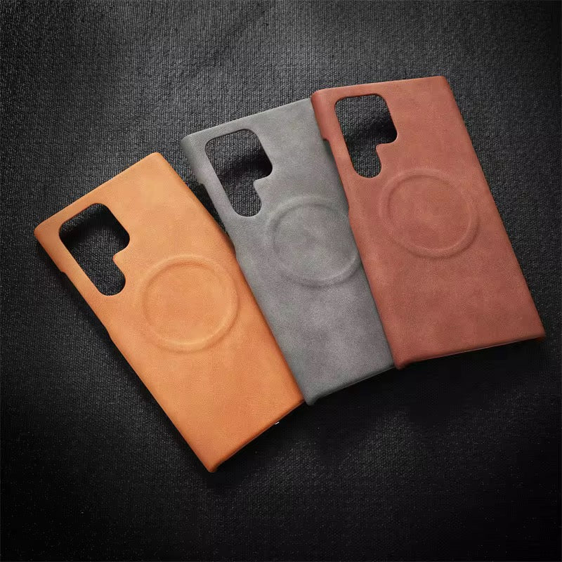 Samsung Premium Frosted Magsafe Leather Pre-Order Magnetic Case