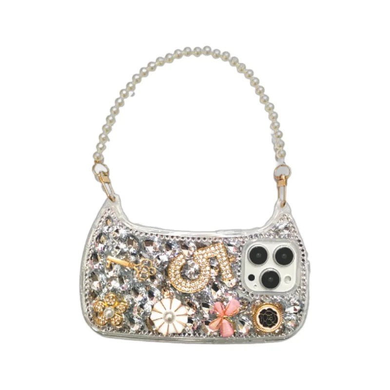 3D Crystal Studded Diamond Handbag Bracelet iPhone Case For iPhone 13 & iPhone 14