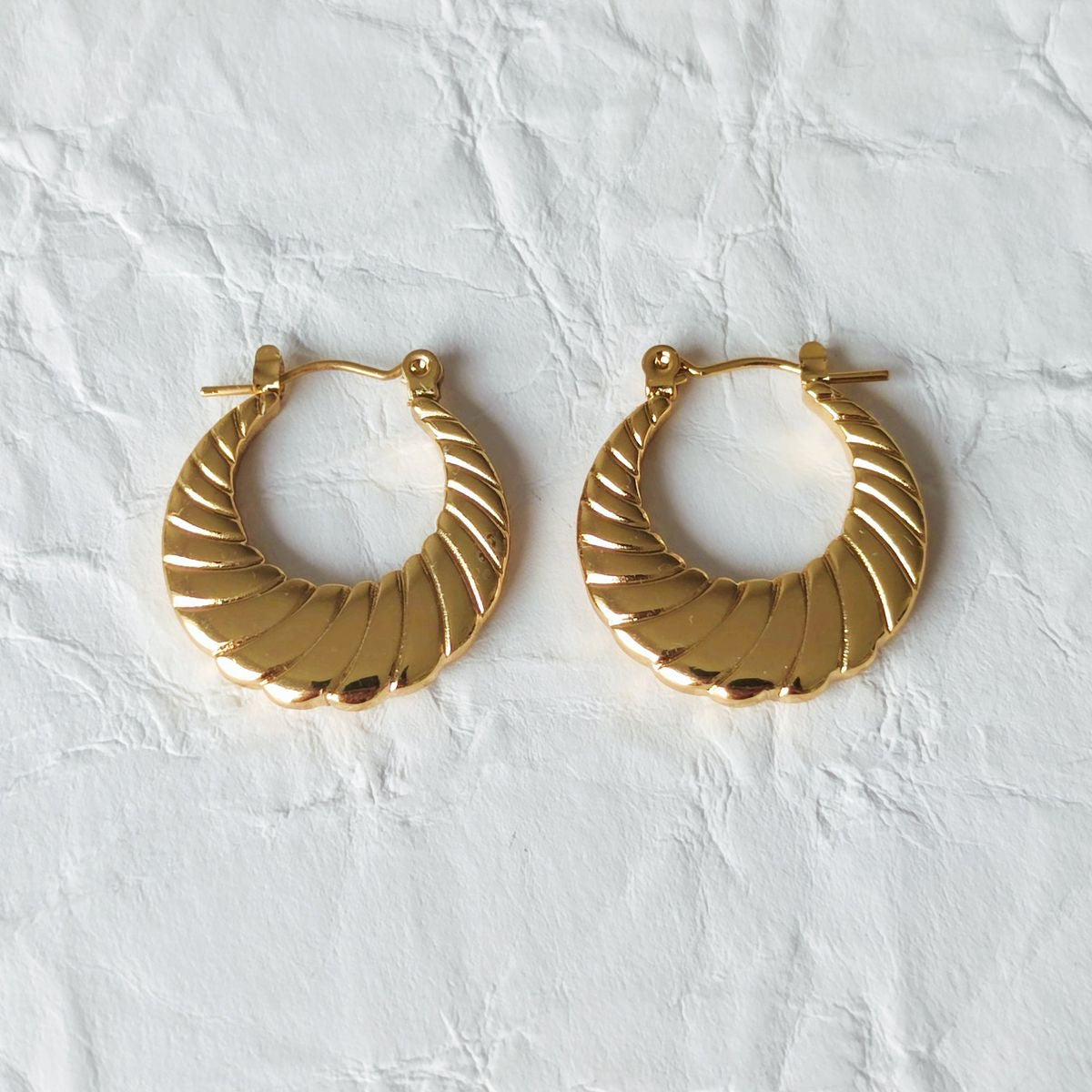 Hollow Crescent Hoop Earring