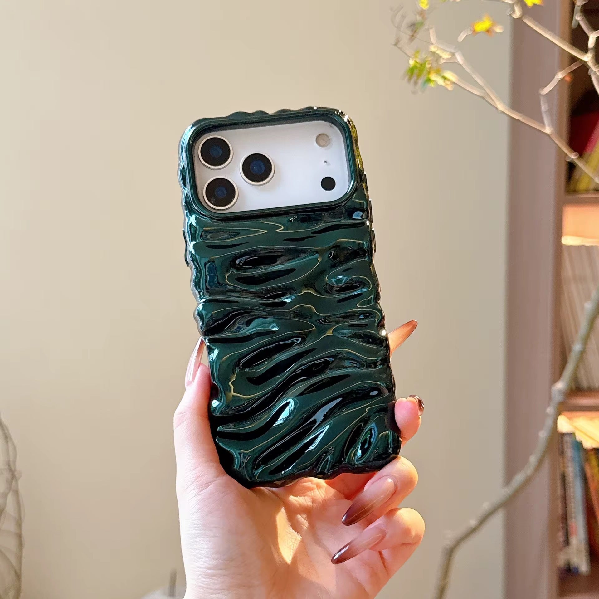 Wrinkle 3 Dimensional Pleated Glossy Anti-Drop Pre-Order iPhone Case