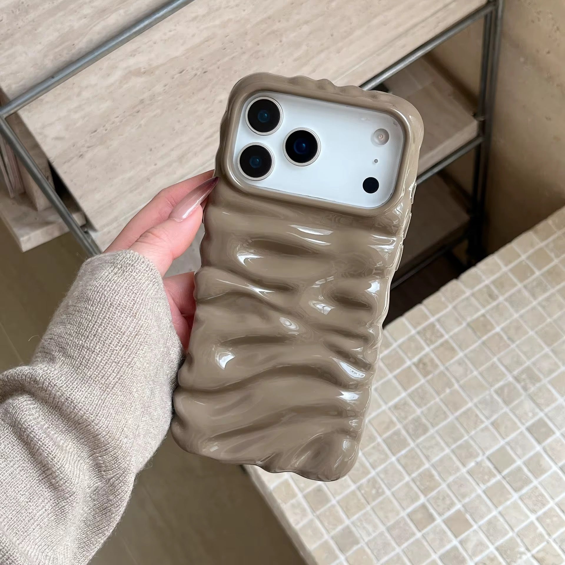 Subtle 3 Dimensional Pleated Glossy Pre-Order iPhone Case