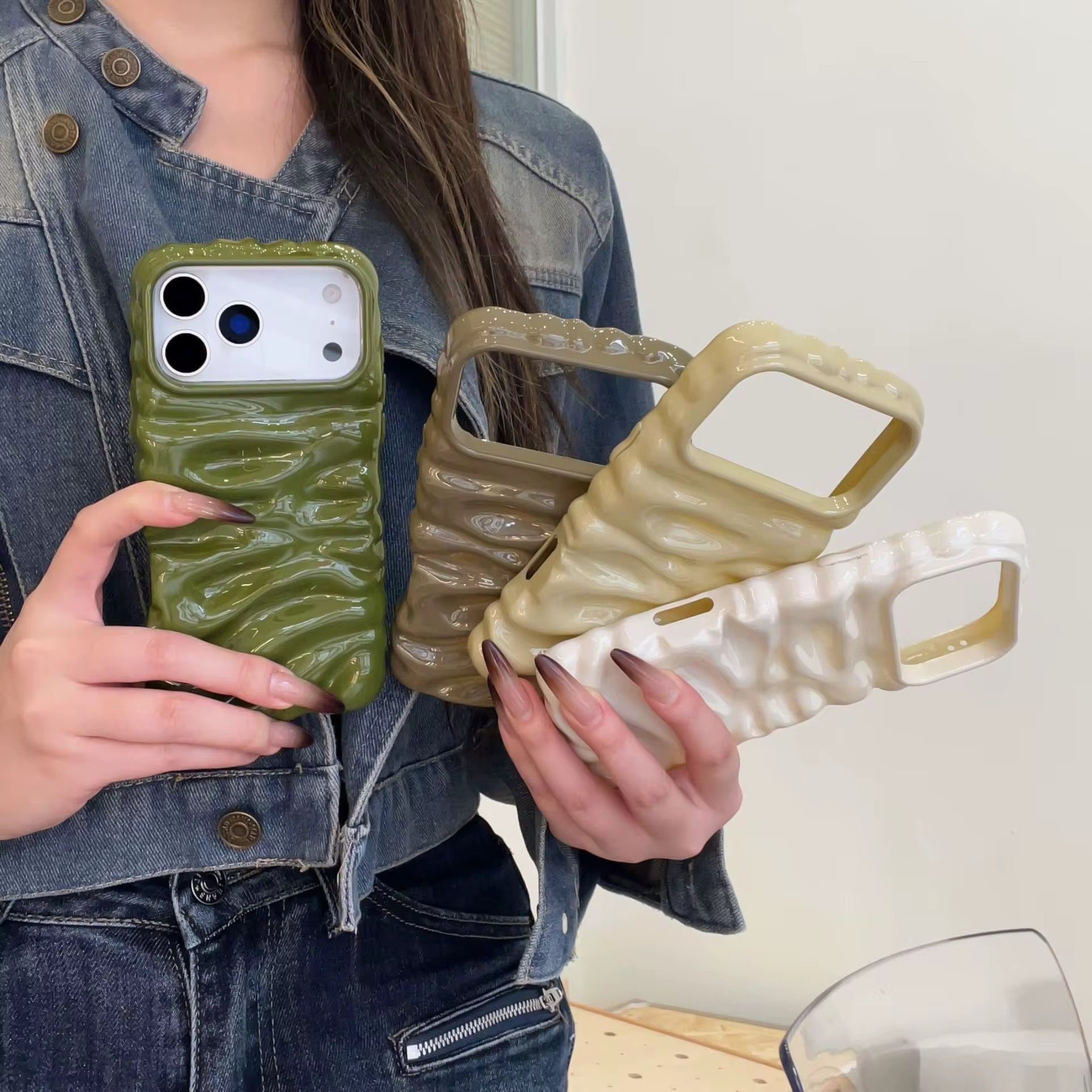 Subtle 3 Dimensional Pleated Glossy Pre-Order iPhone Case