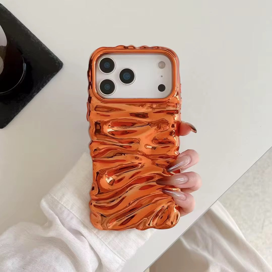 Wrinkle 3 Dimensional Pleated Glossy Anti-Drop Pre-Order iPhone Case