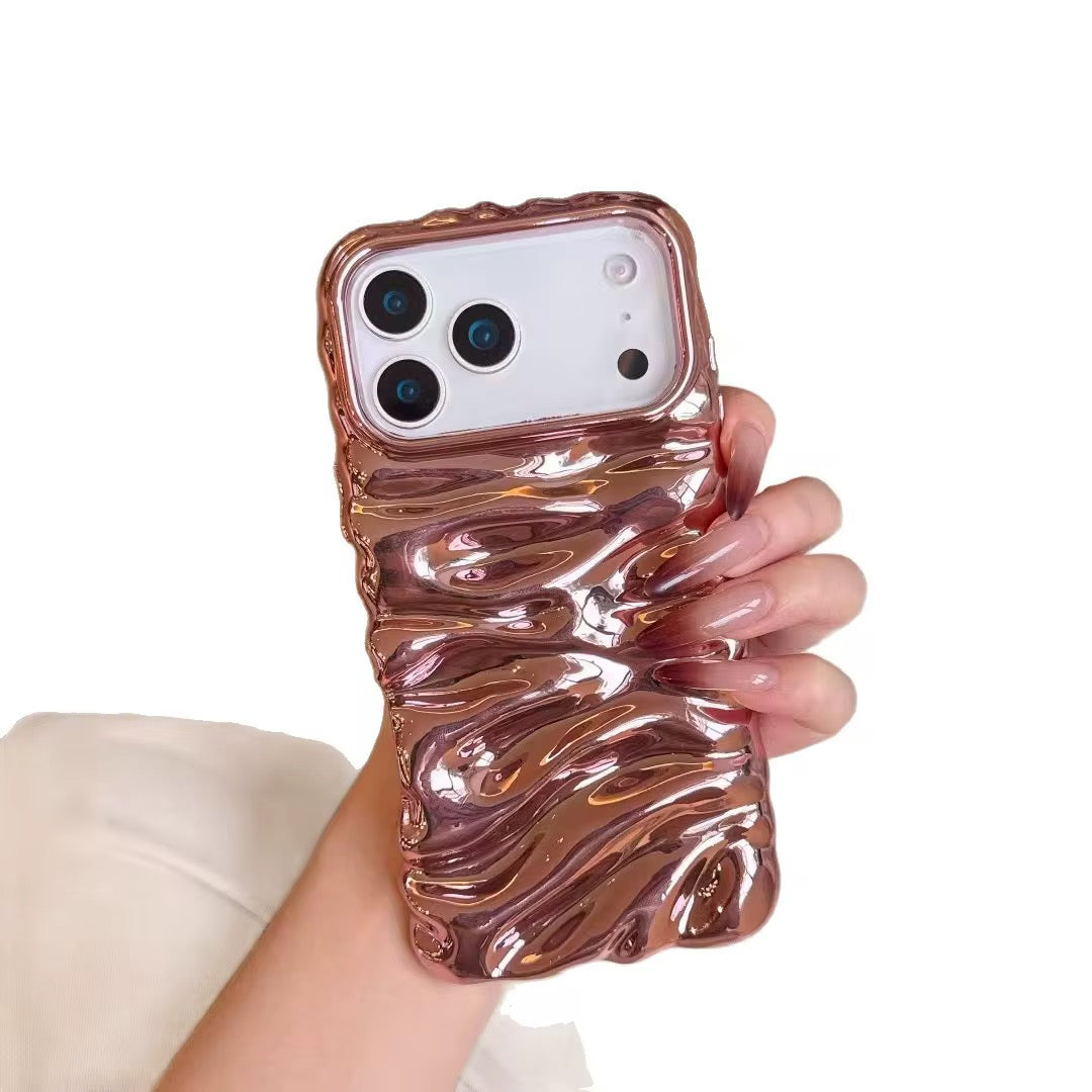 Wrinkle 3 Dimensional Pleated Glossy Anti-Drop Pre-Order iPhone Case