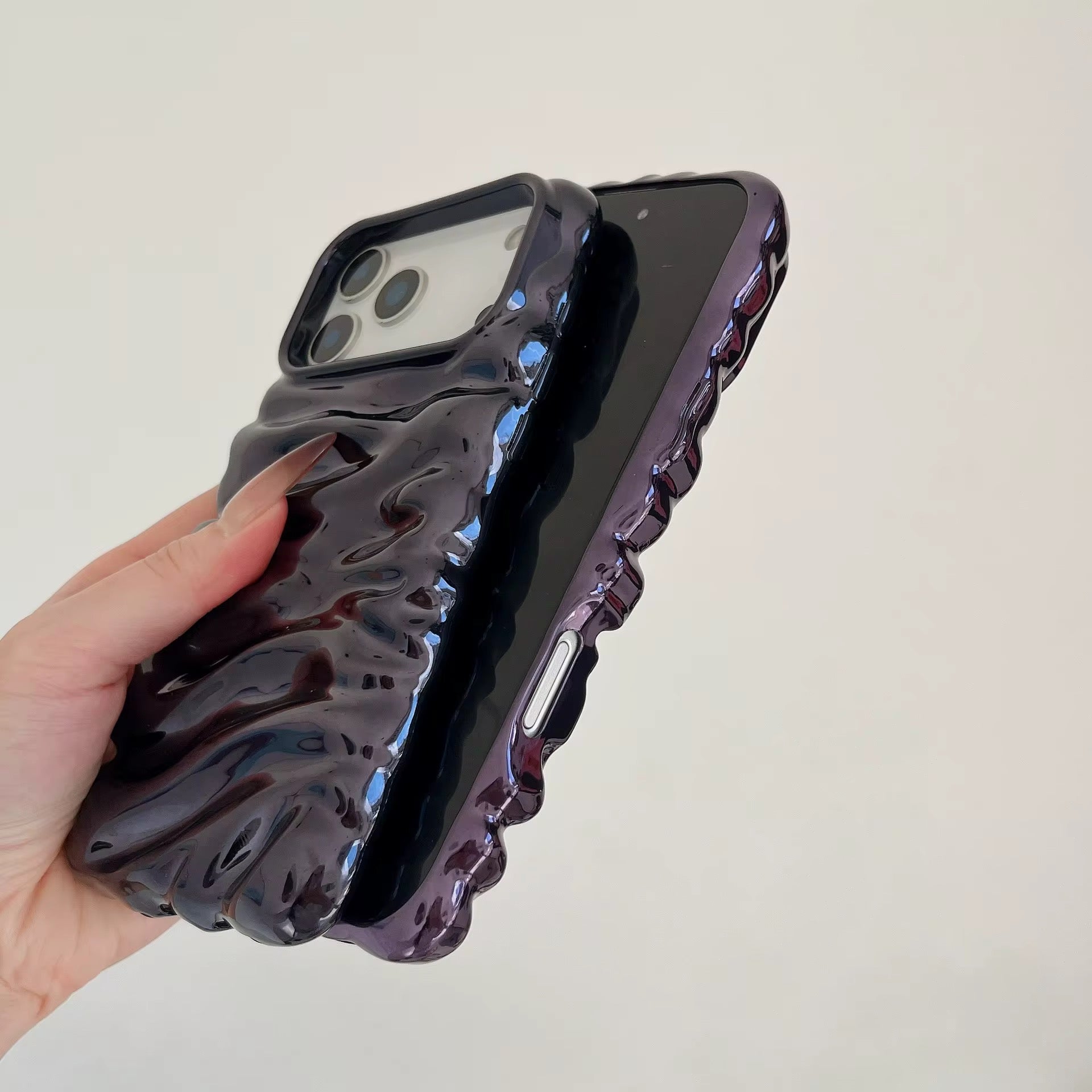 Wrinkle 3 Dimensional Pleated Glossy Anti-Drop Pre-Order iPhone Case