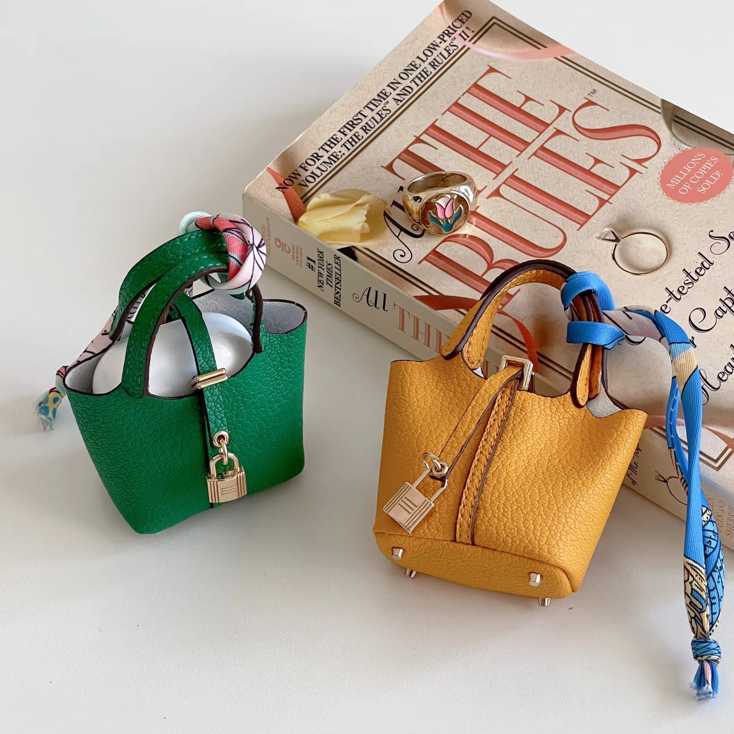 3D Basket Fashion Leather Bag Pre-Order Airpod Case