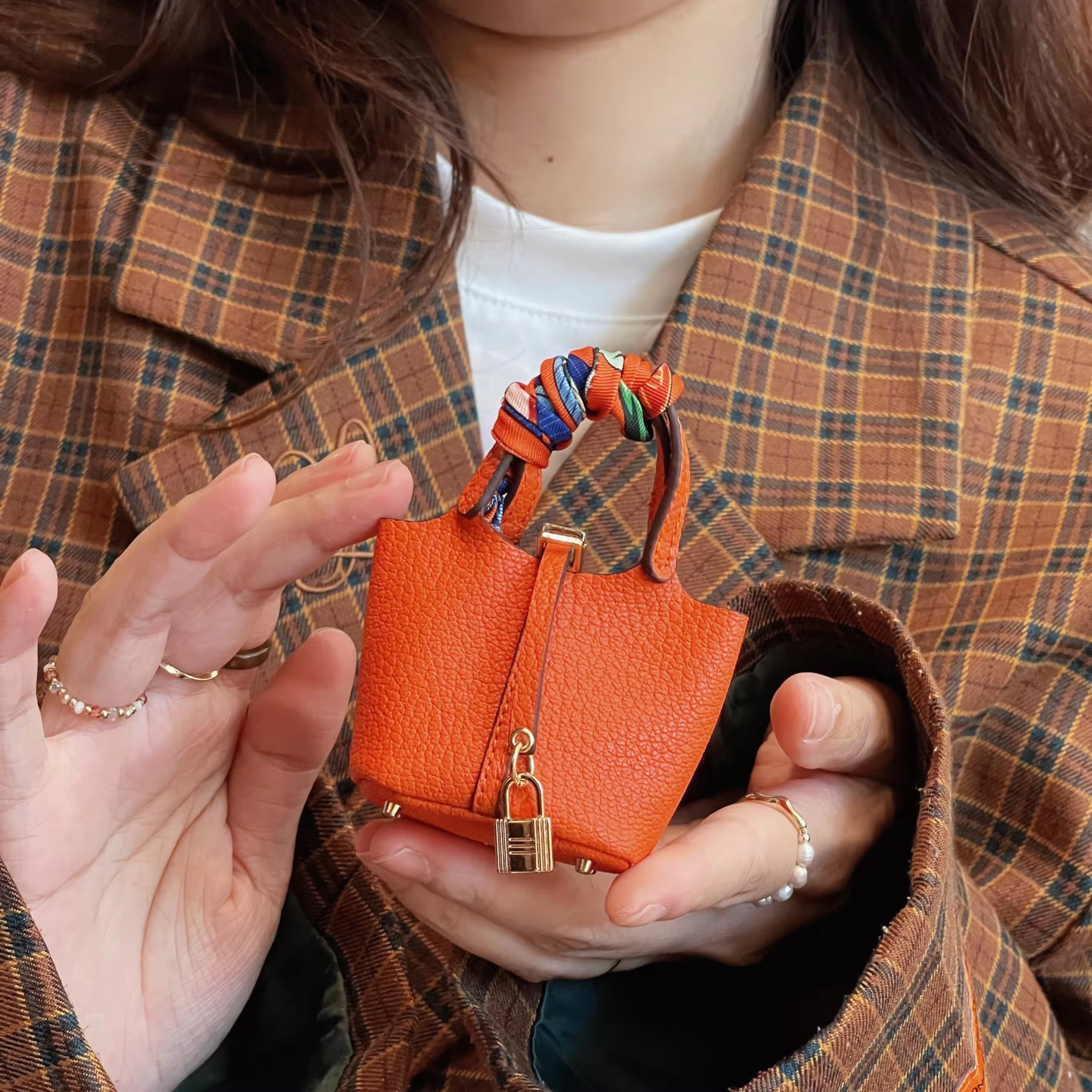 3D Basket Fashion Leather Bag Pre-Order Airpod Case