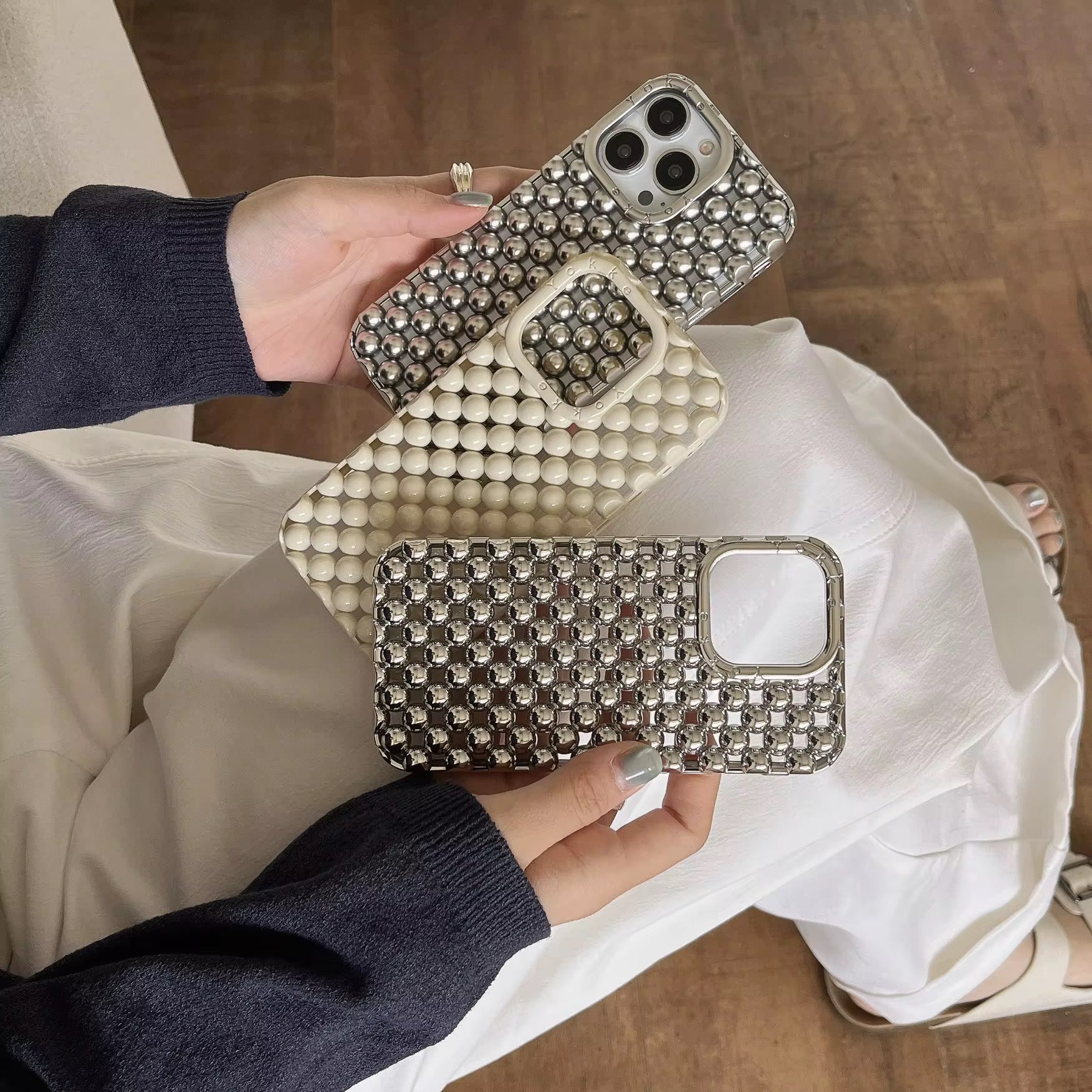 Cute Hollow Beads Shell Pre-Order iPhone Case