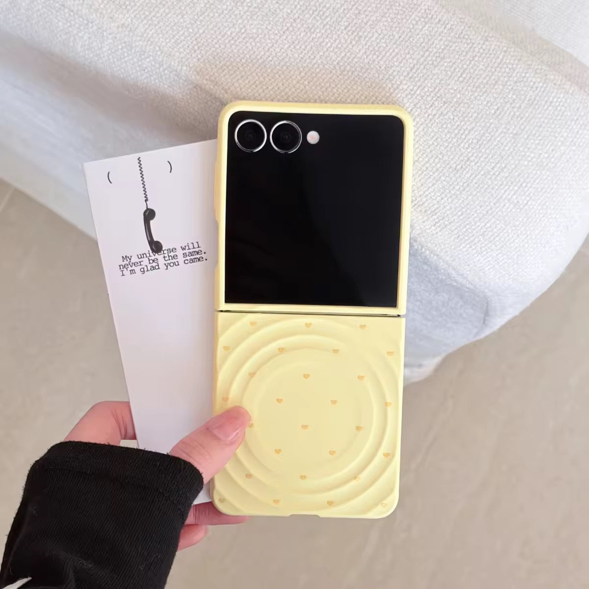 Korean Simple Heart Macaron Ripple Magentic Samsung Z Flip Pre-Order Case