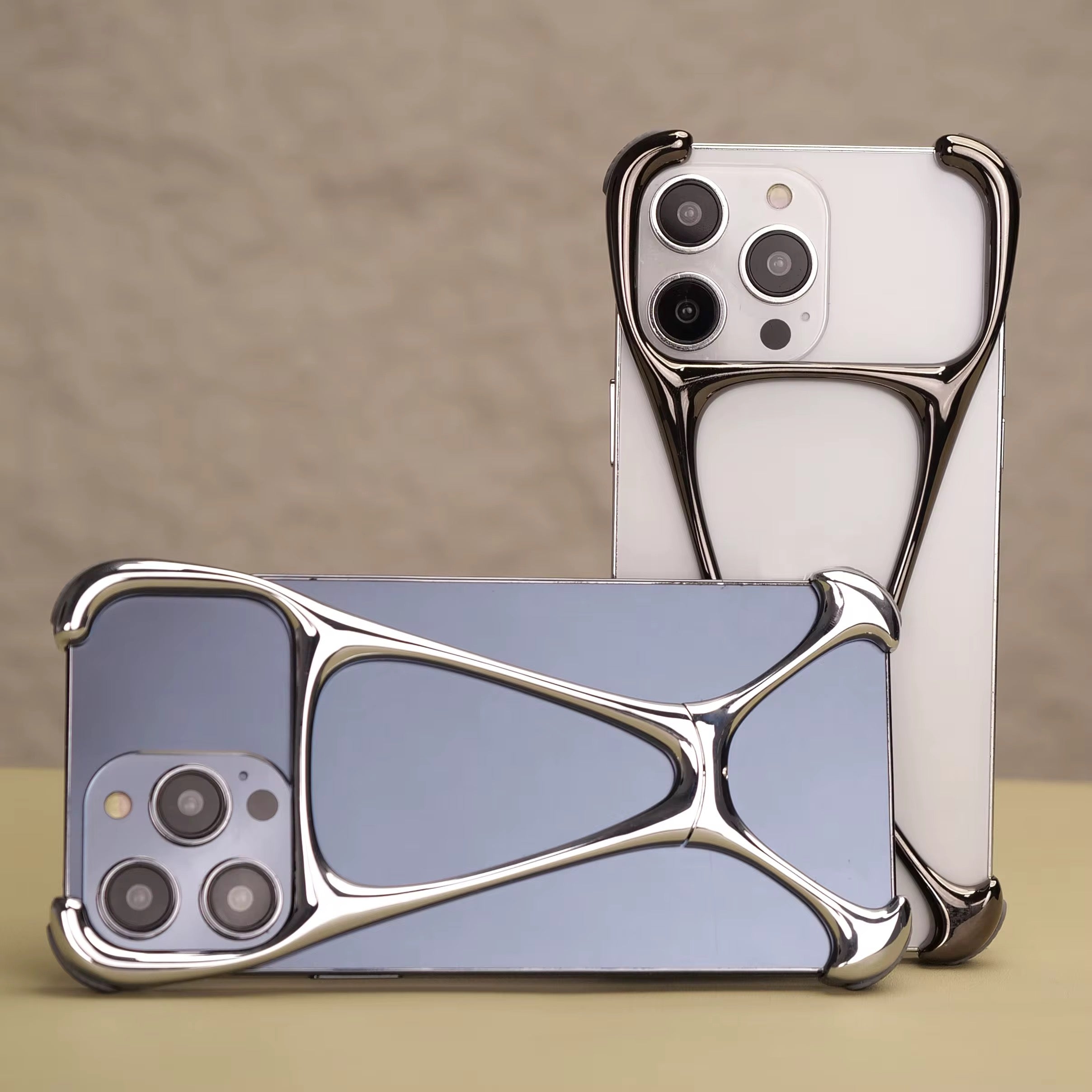 Luxury Premium Pre-Order Skeleton iPhone Sleek Aluminium Metal Rimless Bumper Case