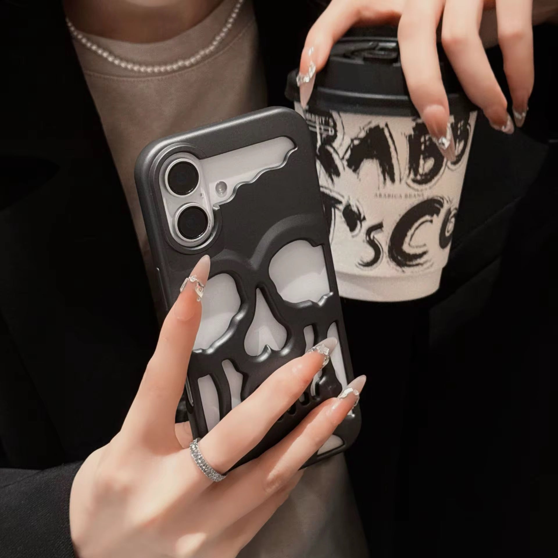 Skeleton Skull Heat Dissipation Matte iPhone Pre-Order Case