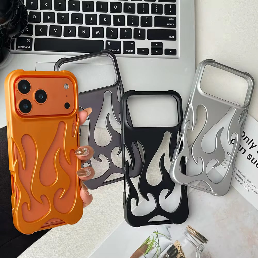 3D Luxury Flame Matte Pre-Order iPhone Skeleton Designer Bumper Case