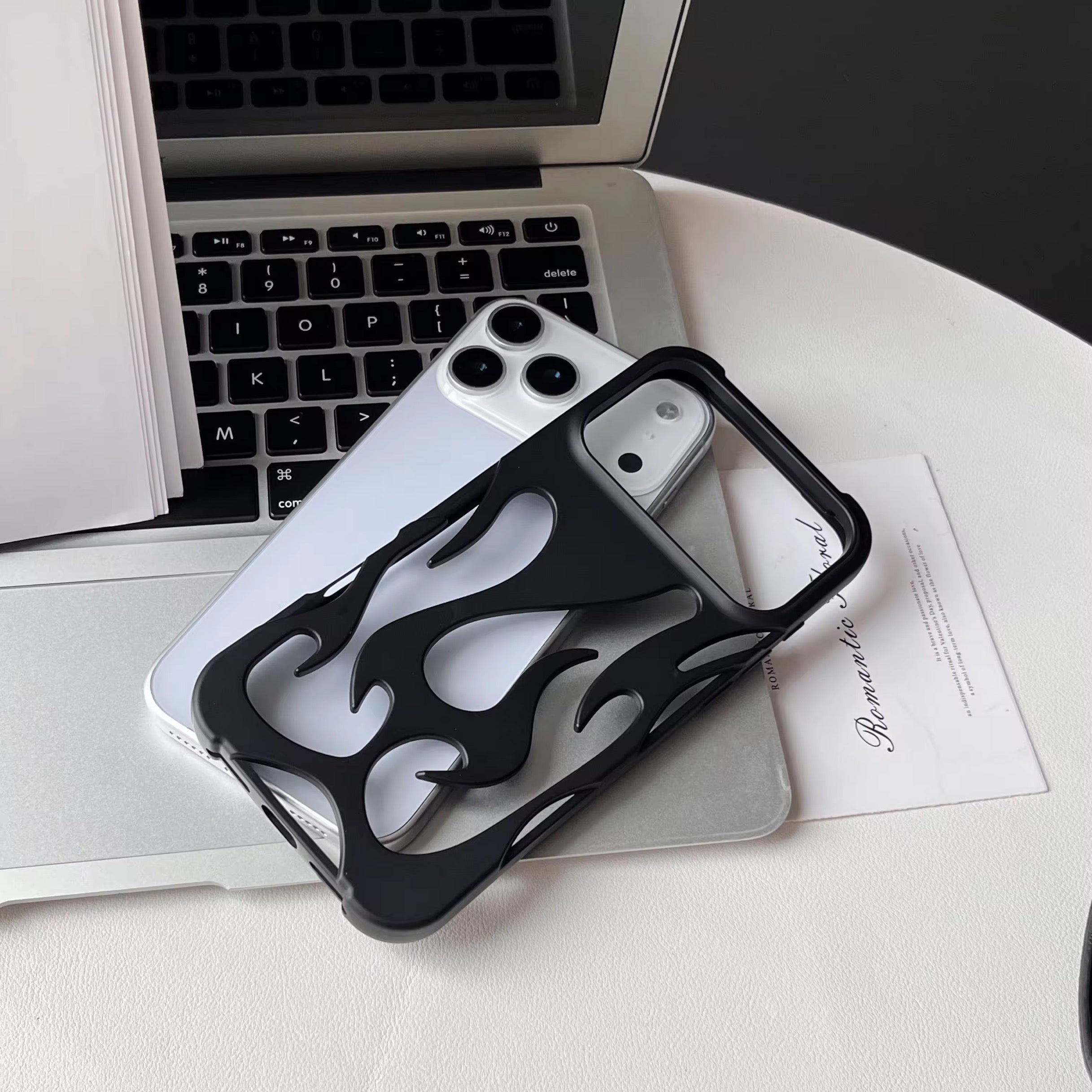 3D Luxury Flame Matte Pre-Order iPhone Skeleton Designer Bumper Case
