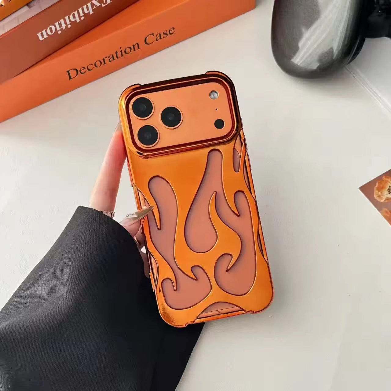 3D Luxury Flame Glossy Pre-Order iPhone Skeleton Designer Bumper Case