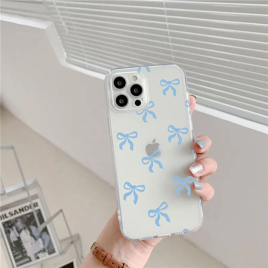 Blue Bows Transparent Custom Slim Soft Cases