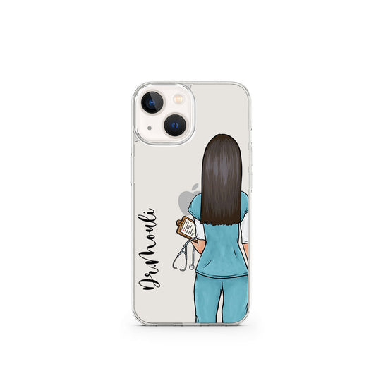Doctor Girl Name Initial Transparent Custom Slim Soft Cases
