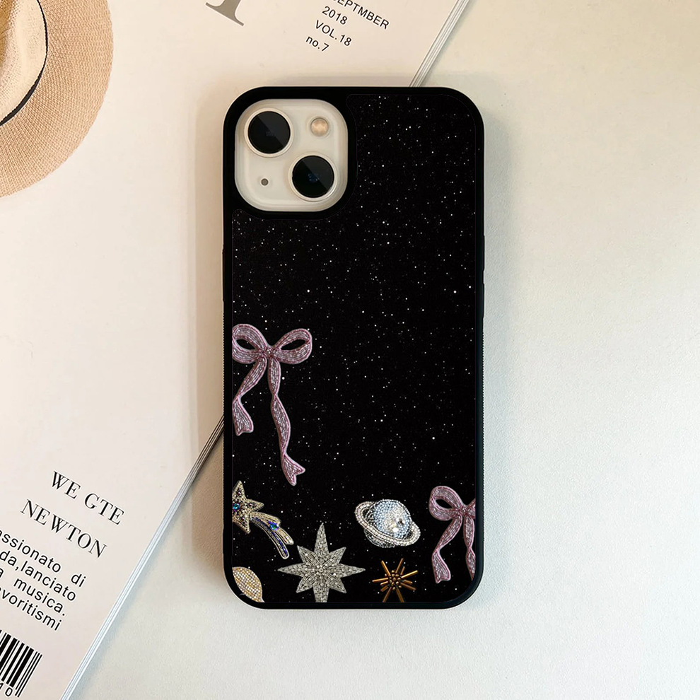 Galaxy Bow Galactic Charm Custom Glossy Metal Bumper Case