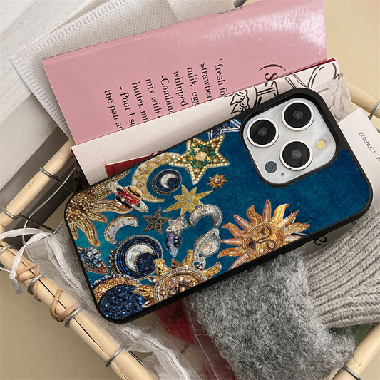 Crackle Stars Galactic Custom Glossy Metal Bumper Case