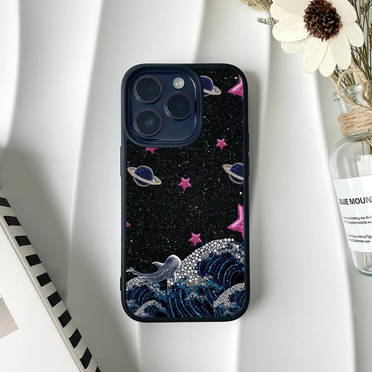 Vibe Wave Stars Galactic Custom Glossy Metal Bumper Case