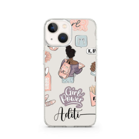 Girl Power Name Initial Transparent Custom Slim Soft Cases