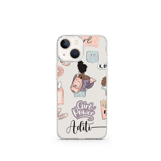 Girl Power Name Initial Transparent Custom Slim Soft Cases