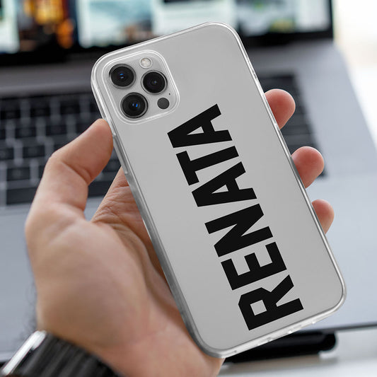 Name Printed Initial Transparent Custom Slim Soft Cases