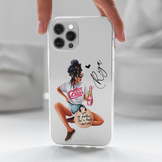 Beach Mode Name Initial Transparent Custom Slim Soft Cases