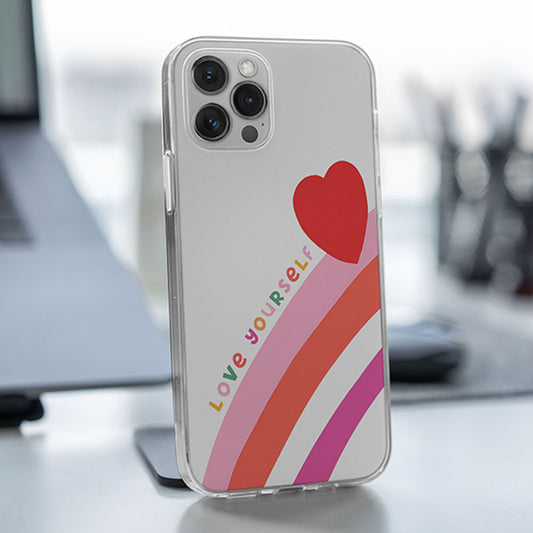 Love Yourself Rainbow Transparent Custom Slim Soft Cases