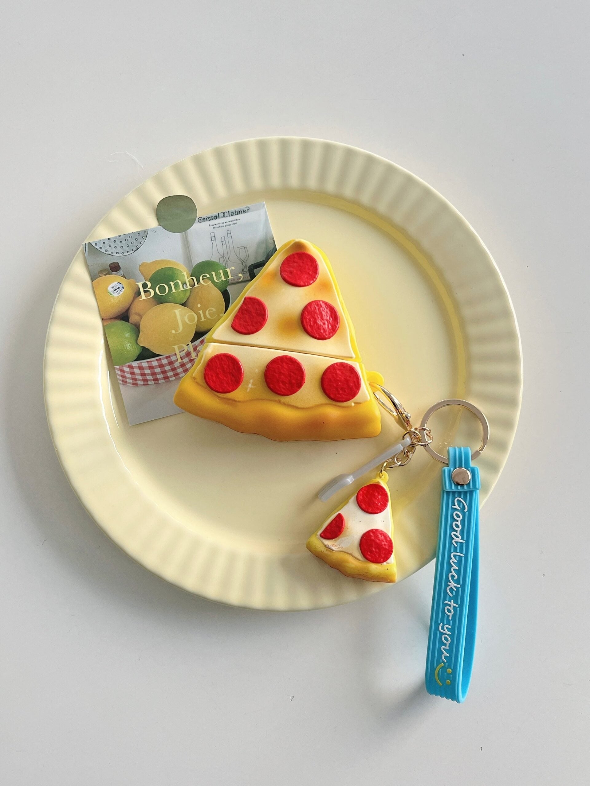 Pizza Lover Keychain Rubber Silicone Airpod Case