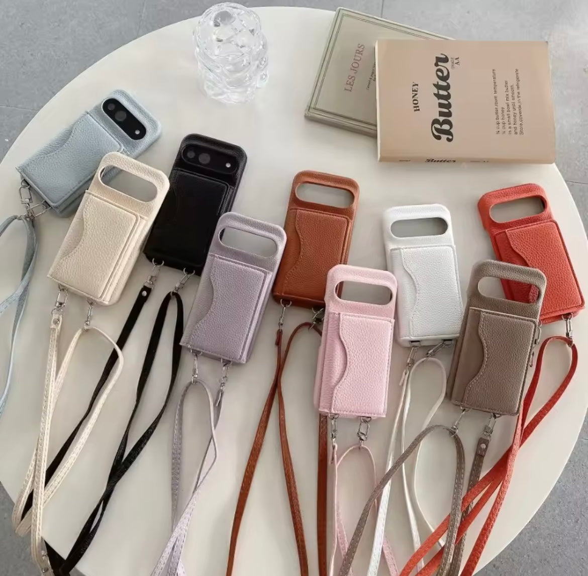 New Google Pixel Leather Pre-Order Card Money Flap Holder Bracelet Crossbody Strap Case