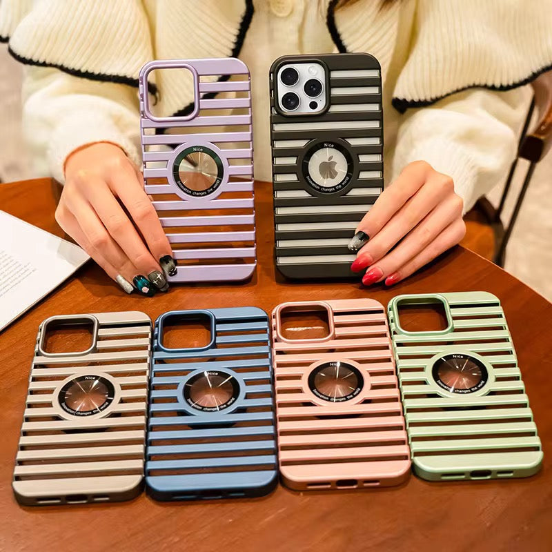 Heat Dissipation Breathable Striped Hollowed Out iPhone Case