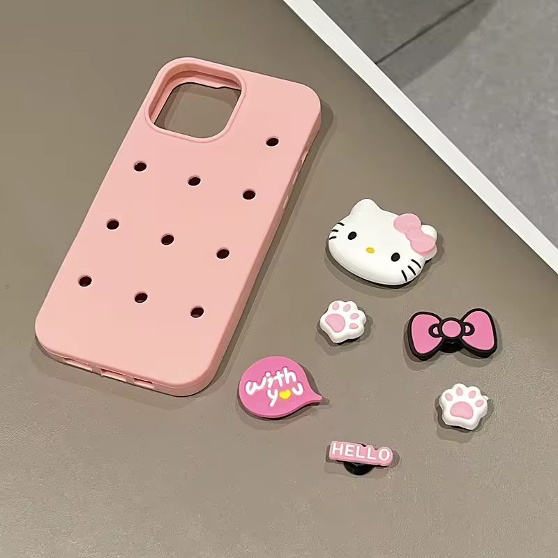 3D DIY Hello Kitty iPhone Silicone Rubber Case