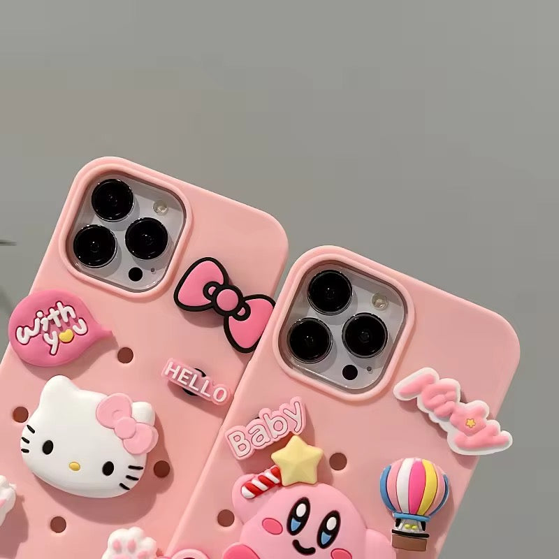 3D DIY Hello Kitty iPhone Silicone Rubber Case