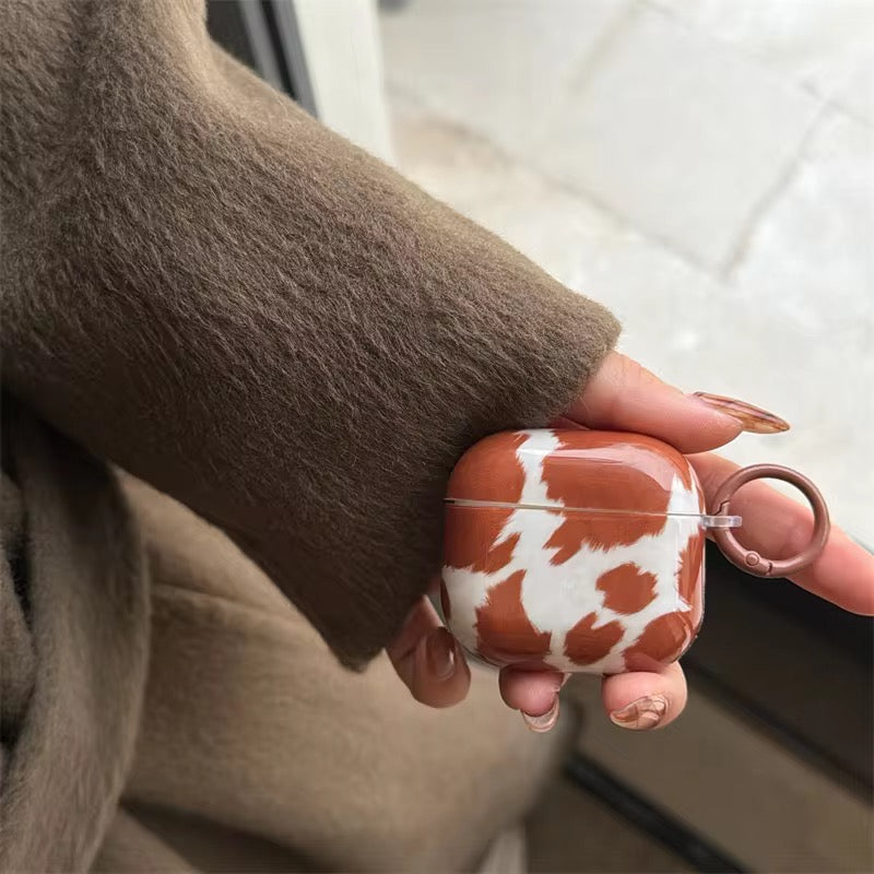 Brown Camouflage Airpod Pre-Order Case With Round Ring