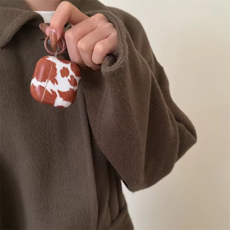 Brown Camouflage Airpod Pre-Order Case With Round Ring