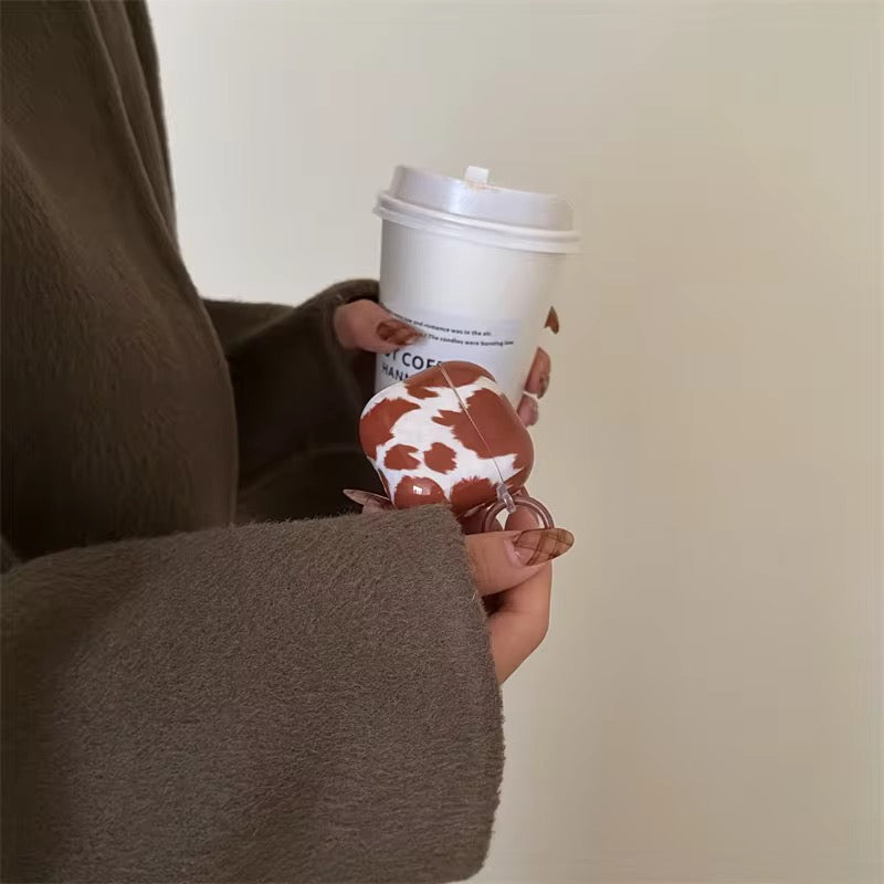 Brown Camouflage Airpod Pre-Order Case With Round Ring