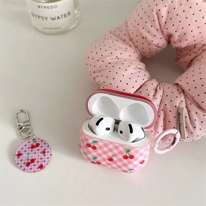 Cute Cherry Airpod Pre-Order Case With Round Ring