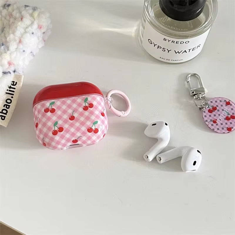 Cute Cherry Airpod Pre-Order Case With Round Ring