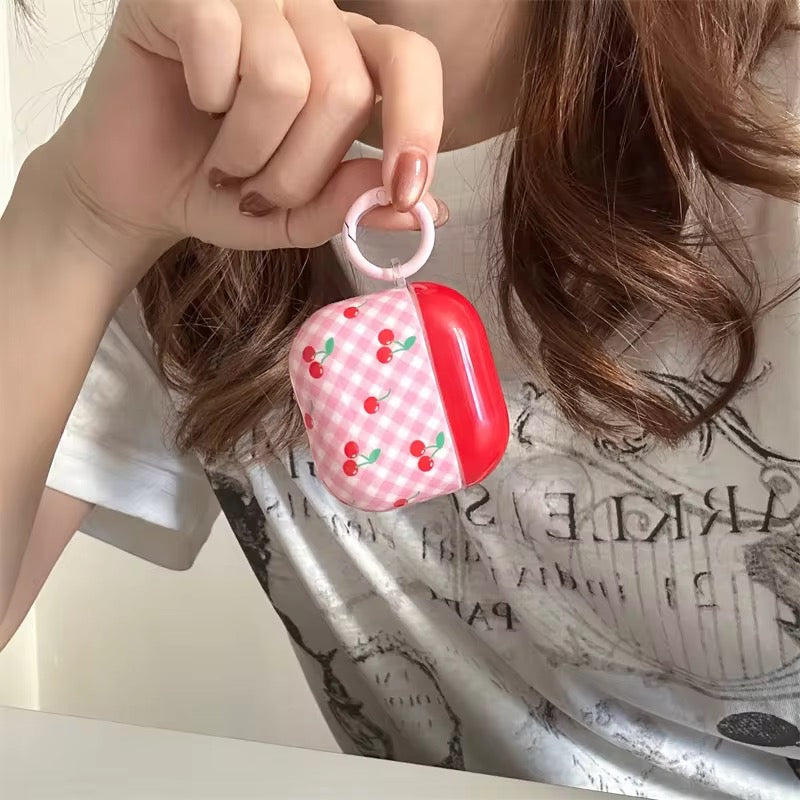 Cute Cherry Airpod Pre-Order Case With Round Ring