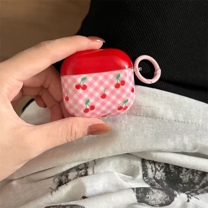 Cute Cherry Airpod Pre-Order Case With Round Ring
