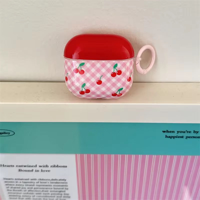 Cute Cherry Airpod Pre-Order Case With Round Ring