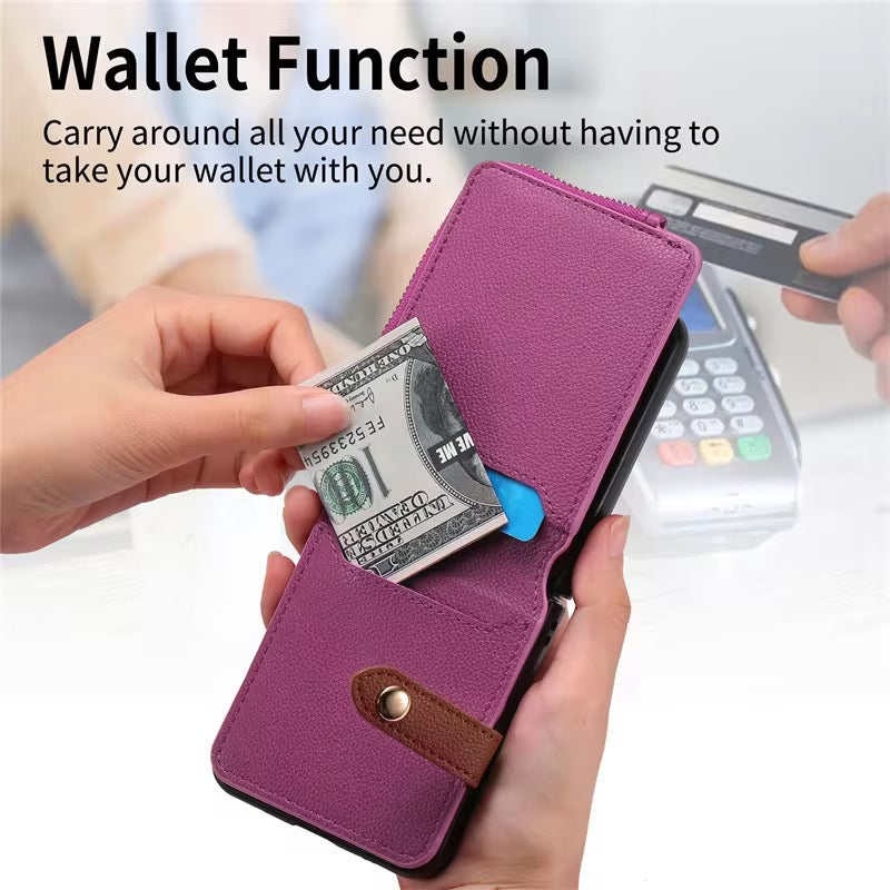 Premium Leather Wallet Pre-Order Samsung Z Flip Case With Ring Holder
