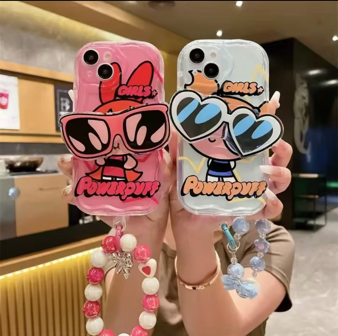 Powerpuff Girls Pre-Order With Sunglasses Bracket & Lanyard Phone Holders iPhone Soft Case