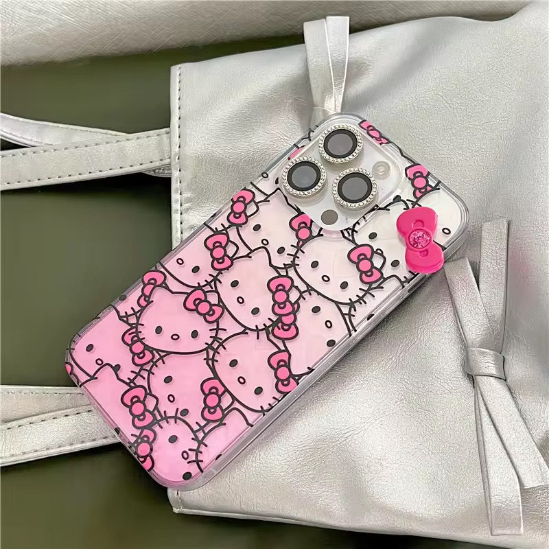 Hello Kitty 3D Pink Bow Laser Dual Shaded  iPhone Case