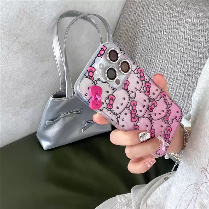 Hello Kitty 3D Pink Bow Laser Dual Shaded  iPhone Case