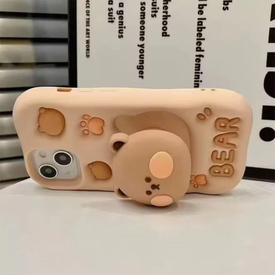 Samsung 3D Cute Teddy Bear Stand Holder Pre-Order Soft Silicone Rubber Case