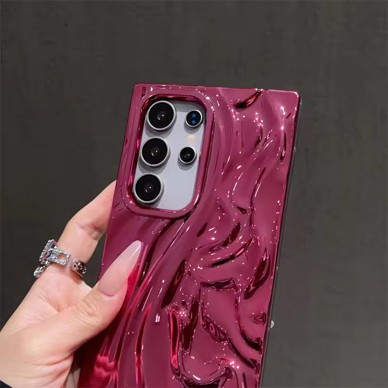 Samsung Luxury Electroplated Plating Soft TPU Textured Protective Case