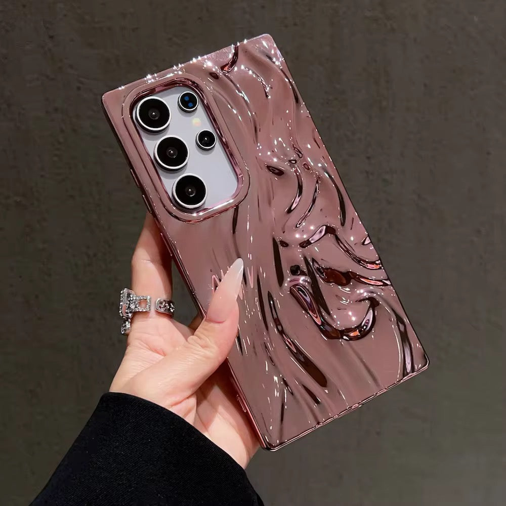 Samsung Luxury Electroplated Plating Soft TPU Textured Protective Case