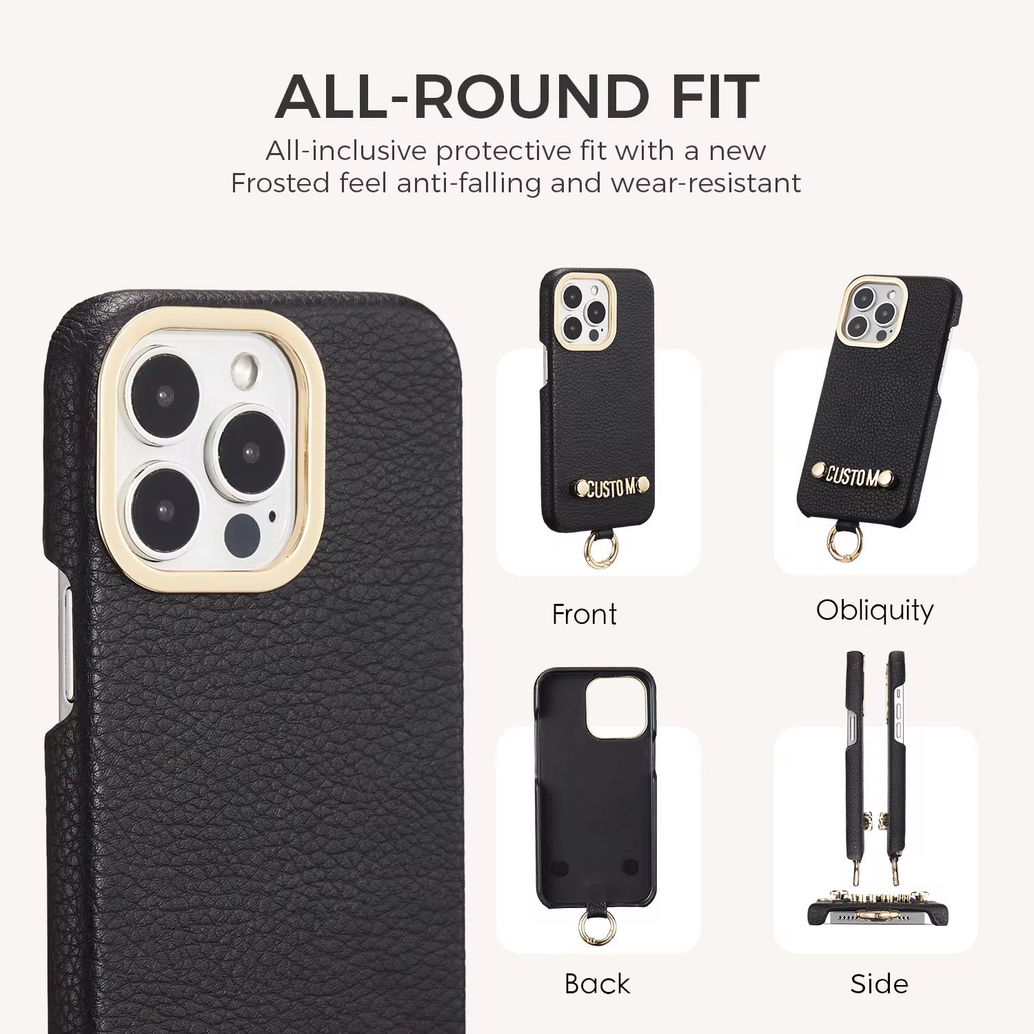 New Luxury Leather Metal Initial Soft iPhone Case